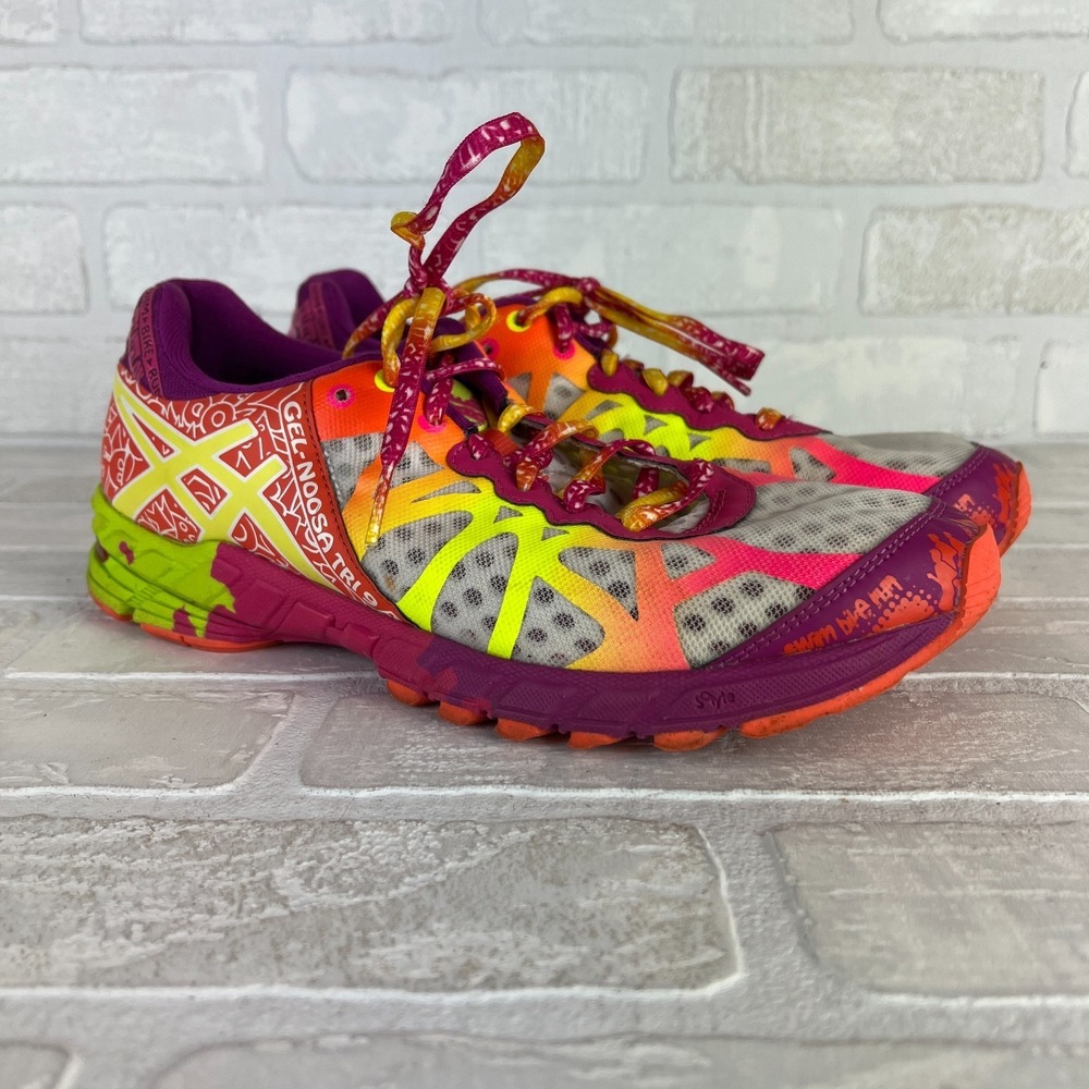ASICS GEL Noosa Tri 9 Womens 9.5 Running Shoes Neon Multicolor Triathlon T458N - Picture 12 of 12